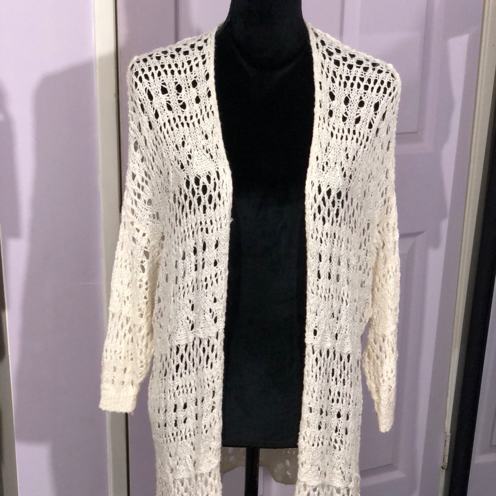 Hollister Crochet long Duster Cardigan. Size xs/s - Picture 1 of 6